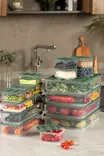 Förvaringslåda Set Hermia Grön Plast 19 Delar - Matlådor och matförvaringsbehållare - 8684283210466 - 2