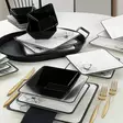 Matsservis Hermia Svart Vit Keramik 24 Delar - Serveringsfat - 8683342857826 - 3