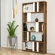 Bokhylla Hanah Home Lima Valnöt Vit Spånskiva 90x180x20 cm - Bokhyllor - 8683342169806 - 2