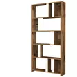 Bokhylla Hanah Home Lima Valnöt Vit Spånskiva 90x180x20 cm - Bokhyllor - 8683342169806 - 1