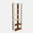 Bokhylla Hanah Home Sakran Vit Valnöt Spånskiva 63x180x32 cm - Bokhyllor - 8682870956186 - 3