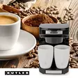 Kompakt kaffebryggare | 2 porslinskoppar | 0,25 l | 450 W | Automatisk avstängning | Svart - Kaffebryggare och vattenkokare - 8711902090106 - 59