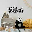 Väggdekor Metall Wallity Pandas Svart Metall 18x26 cm 20x27 cm 28x18 cm 3 Delar - Dekorationer, prydnadsföremål - 8683342941136 - 3