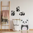 Väggdekor Metall Wallity Pandas Svart Metall 18x26 cm 20x27 cm 28x18 cm 3 Delar - Dekorationer, prydnadsföremål - 8683342941136 - 5