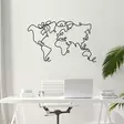 Väggdekor Metall Wallity World Map Svart Metall 120x70 cm - Dekorationer, prydnadsföremål - 8683342853156 - 4