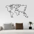 Väggdekor Metall Wallity World Map Svart Metall 120x70 cm - Dekorationer, prydnadsföremål - 8683342853156 - 3