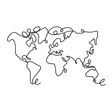Väggdekor Metall Wallity World Map Svart Metall 120x70 cm - Dekorationer, prydnadsföremål - 8683342853156 - 1