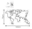 Väggdekor Metall Wallity World Map Svart Metall 120x70 cm - Dekorationer, prydnadsföremål - 8683342853156 - 6