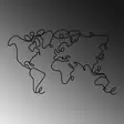 Väggdekor Metall Wallity World Map Svart Metall 120x70 cm - Dekorationer, prydnadsföremål - 8683342853156 - 5