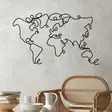 Väggdekor Metall Wallity World Map Svart Metall 120x70 cm - Dekorationer, prydnadsföremål - 8683342853156 - 2