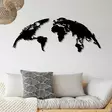 Väggdekor Metall Wallity World Map Large Svart Metall 150x59 cm - Dekorationer, prydnadsföremål - 8681875518566 - 2