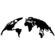 Väggdekor Metall Wallity World Map Large Svart Metall 150x59 cm - Dekorationer, prydnadsföremål - 8681875518566 - 1