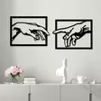 Väggdekor Metall Wallity Hands Svart Metall 36x49 cm 2 Delar - Dekorationer, prydnadsföremål - 8684282474456 - 3