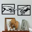 Väggdekor Metall Wallity Hands Svart Metall 36x49 cm 2 Delar - Dekorationer, prydnadsföremål - 8684282474456 - 2