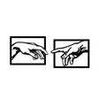 Väggdekor Metall Wallity Hands Svart Metall 36x49 cm 2 Delar - Dekorationer, prydnadsföremål - 8684282474456 - 1