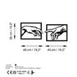 Väggdekor Metall Wallity Hands Svart Metall 36x49 cm 2 Delar - Dekorationer, prydnadsföremål - 8684282474456 - 7