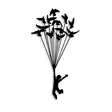 Väggdekor Metall Wallity Flying Boy 3 Svart Metall 45x85 cm - Dekorationer, prydnadsföremål - 8683743841936 - 1