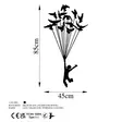 Väggdekor Metall Wallity Flying Boy 3 Svart Metall 45x85 cm - Dekorationer, prydnadsföremål - 8683743841936 - 5