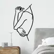 Väggdekor Metall Wallity Woman 2 Svart Metall 70x0,15x38 cm - Dekorationer, prydnadsföremål - 8683342204156 - 3