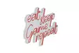 Dekorativ Led Väggbelysning Wallity Eat Sleep Game Repeat Röd Plast 51x40 cm - Ljussmycken och ljusfigurer - 8682870290006 - 7
