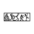 Väggdekor Metall Wallity Musicians Svart Metall 60x19 cm - Dekorationer, prydnadsföremål - 8681875514636 - 1