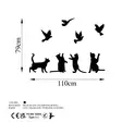 Väggdekor Metall Wallity Birds Playing With Cats Svart Metall 79x110 cm - Dekorationer, prydnadsföremål - 8683743438846 - 1