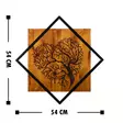 Väggdekor Trä Wallity Tree Valnöt/Svart Trä/Metall 54x54 cm - Dekorationer, prydnadsföremål - 8681875866636 - 3