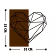 Väggdekor Trä Wallity Heart Valnöt/Svart Trä/Metall 58x58 cm - Dekorationer, prydnadsföremål - 8681875602456 - 3
