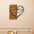 Väggdekor Trä Wallity Heart Valnöt/Svart Trä/Metall 58x58 cm - Dekorationer, prydnadsföremål - 8681875602456 - 2