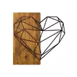 Väggdekor Trä Wallity Heart Valnöt/Svart Trä/Metall 58x58 cm - Dekorationer, prydnadsföremål - 8681875602456 - 1