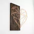 Väggdekor Trä Wallity Heart Copper Valnöt Koppar Trä/Metall 58x58 cm - Dekorationer, prydnadsföremål - 8683342851466 - 6