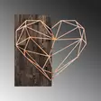 Väggdekor Trä Wallity Heart Copper Valnöt Koppar Trä/Metall 58x58 cm - Dekorationer, prydnadsföremål - 8683342851466 - 5