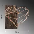 Väggdekor Trä Wallity Heart Copper Valnöt Koppar Trä/Metall 58x58 cm - Dekorationer, prydnadsföremål - 8683342851466 - 7