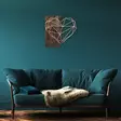 Väggdekor Trä Wallity Heart Copper Valnöt Koppar Trä/Metall 58x58 cm - Dekorationer, prydnadsföremål - 8683342851466 - 3