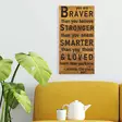 Väggdekor Trä Wallity Braver Stronger Smarter Loved Valnöt/Svart Trä 30x3x58 cm - Dekorationer, prydnadsföremål - 8683342204026 - 3
