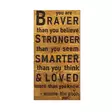 Väggdekor Trä Wallity Braver Stronger Smarter Loved Valnöt/Svart Trä 30x3x58 cm - Dekorationer, prydnadsföremål - 8683342204026 - 1