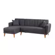 Hörnbäddsoffa Atelier del Sofa Aqua Linne Mörkgrå 225x150x85 cm - Soffor - 8682870104846 - 1