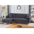 Hörnbäddsoffa Atelier del Sofa Aqua Linne Mörkgrå 225x150x85 cm - Soffor - 8682870104846 - 2
