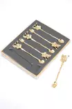Skedset Hermia Guld Zamak 6 Delar - Bestick och serveringsredskap - 8682870862876 - 1