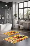 Badrumsmatta Set Mijölnir Flerfärgad 100% Polyester Halkfri Antibakteriell 40x60 cm & 60x100 cm - Badrumsmattor och våtrumsmattor - 8684283194186 - 2