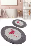 Badrumsmatta Set Mijölnir Flerfärgad 100% Polyester Antibakteriell Halkfri 50x60 cm & 60x100 cm - Badrumsmattor och våtrumsmattor - 8682870507616 - 3