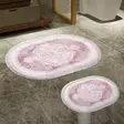 Badrumsmatta Set Mijölnir Puderrosa 100% Polyester Halkfri Antibakteriell 50x60 cm & 60x100 cm - Badrumsmattor och våtrumsmattor - 8683342421096 - 2