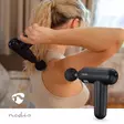 Uppladdningsbar massagepistol med LED och 4 massagehuvuden, svart - Muskelavslappnare och massage - 5707160022556 - 5