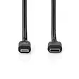 Lightning Kabel | USB 2.0 | Apple Lightning, 8-stifts | USB-C Hane | 480 Mbps | Nickelplaterad | 1.00 m | Rund | PVC | Svart | Label - Nedis produkter - 5412810421046 - 10