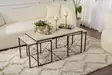 Soffbord Hanah Home Defne Svart Travertin Spånskiva 100x52x50 cm 45x52x45 cm - Soffbord - 8684283111206 - 2
