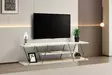 TV-bänk Hanah Home Canaz Travertin Svart Spånskiva Metall 120x33x30 cm - TV-bänkar - 8684283111176 - 2