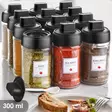 Kryddburk Set Hermia Loki Svart Glas 12 Delar - Dagliga köksartiklar - 8683743184286 - 2