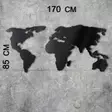 Väggdekor Metall Wallity World Map Silhouette XL Svart Metall 85x170 cm - Dekorationer, prydnadsföremål - 8681875167856 - 3