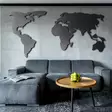 Väggdekor Metall Wallity World Map Silhouette XL Svart Metall 85x170 cm - Dekorationer, prydnadsföremål - 8681875167856 - 5