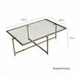 Soffbord Hanah Home Sun S410 Guld Härdat Glas 94x35x64 cm - Soffbord - 8683342949606 - 11